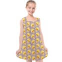 Yellow-mushroom-pattern Kids  Cross Back Dress View1