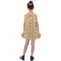 Yellow-mushroom-pattern Kids  Cross Back Dress View2