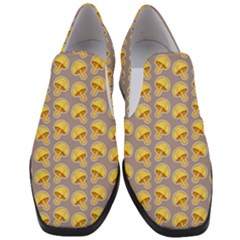 Yellow-mushroom-pattern Women Slip On Heel Loafers by uniart180623