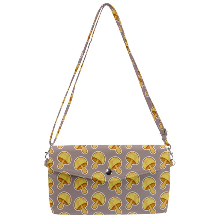 Yellow-mushroom-pattern Removable Strap Clutch Bag