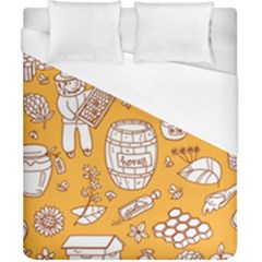 Vector-honey-element-doodle-seamless-pattern-with-beehive-beeke Duvet Cover (california King Size) by uniart180623