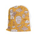 Vector-honey-element-doodle-seamless-pattern-with-beehive-beeke Drawstring Pouch (XL) View1