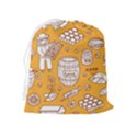 Vector-honey-element-doodle-seamless-pattern-with-beehive-beeke Drawstring Pouch (XL) View2