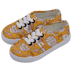 Vector-honey-element-doodle-seamless-pattern-with-beehive-beeke Kids  Classic Low Top Sneakers by uniart180623