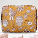 Vector-honey-element-doodle-seamless-pattern-with-beehive-beeke Make Up Pouch (Large) View1