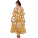 Vector-honey-element-doodle-seamless-pattern-with-beehive-beeke Kimono Sleeve Boho Dress View2