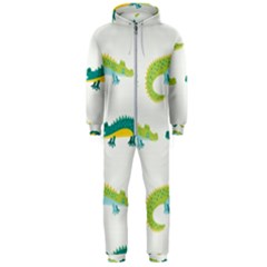 Cute-cartoon-alligator-kids-seamless-pattern-with-green-nahd-drawn-crocodiles Hooded Jumpsuit (men) by uniart180623