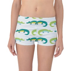 Cute-cartoon-alligator-kids-seamless-pattern-with-green-nahd-drawn-crocodiles Boyleg Bikini Bottoms by uniart180623