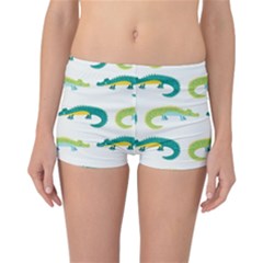 Cute-cartoon-alligator-kids-seamless-pattern-with-green-nahd-drawn-crocodiles Reversible Boyleg Bikini Bottoms by uniart180623