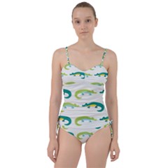 Cute-cartoon-alligator-kids-seamless-pattern-with-green-nahd-drawn-crocodiles Sweetheart Tankini Set by uniart180623