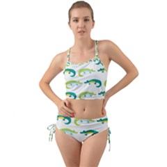 Cute-cartoon-alligator-kids-seamless-pattern-with-green-nahd-drawn-crocodiles Mini Tank Bikini Set by uniart180623