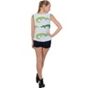 Cute-cartoon-alligator-kids-seamless-pattern-with-green-nahd-drawn-crocodiles Bubble Hem Chiffon Tank Top View2