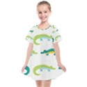 Cute-cartoon-alligator-kids-seamless-pattern-with-green-nahd-drawn-crocodiles Kids  Smock Dress View1