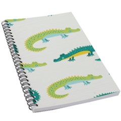 Cute-cartoon-alligator-kids-seamless-pattern-with-green-nahd-drawn-crocodiles 5 5  X 8 5  Notebook by uniart180623