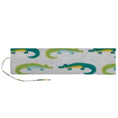 Cute-cartoon-alligator-kids-seamless-pattern-with-green-nahd-drawn-crocodiles Roll Up Canvas Pencil Holder (l) by uniart180623