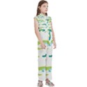 Cute-cartoon-alligator-kids-seamless-pattern-with-green-nahd-drawn-crocodiles Kids  Sleeveless Ruffle Edge Band Collar Chiffon One Piece View3