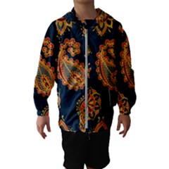 Bright-seamless-pattern-with-paisley-mehndi-elements-hand-drawn-wallpaper-with-floral-traditional Kids  Hooded Windbreaker