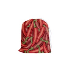 Seamless-chili-pepper-pattern Drawstring Pouch (small) by uniart180623