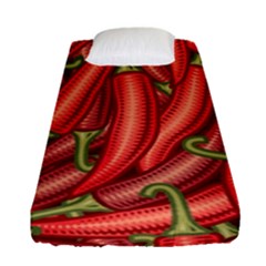 Seamless-chili-pepper-pattern Fitted Sheet (single Size) by uniart180623