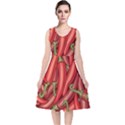 Seamless-chili-pepper-pattern V-Neck Midi Sleeveless Dress  View1