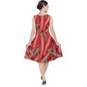 Seamless-chili-pepper-pattern V-Neck Midi Sleeveless Dress  View2