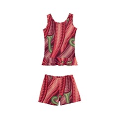 Seamless-chili-pepper-pattern Kids  Boyleg Swimsuit by uniart180623