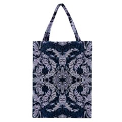 Cobalt Grey Arabesque Classic Tote Bag by kaleidomarblingart