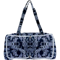 Cobalt Grey Arabesque Multi Function Bag by kaleidomarblingart