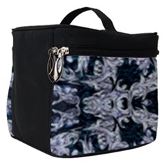 Cobalt Grey Arabesque Make Up Travel Bag (small) by kaleidomarblingart