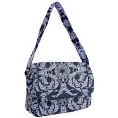 Cobalt Grey Arabesque Courier Bag by kaleidomarblingart