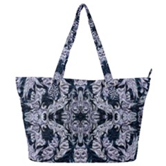 Cobalt Grey Arabesque Full Print Shoulder Bag by kaleidomarblingart