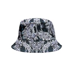 Cobalt Grey Arabesque Bucket Hat (kids) by kaleidomarblingart