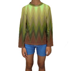 Zig Zag Chevron Classic Pattern Kids  Long Sleeve Swimwear