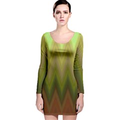 Zig Zag Chevron Classic Pattern Long Sleeve Velvet Bodycon Dress