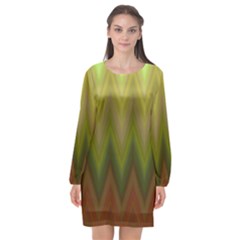 Zig Zag Chevron Classic Pattern Long Sleeve Chiffon Shift Dress  by Celenk