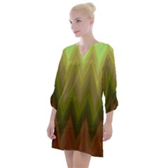 Zig Zag Chevron Classic Pattern Open Neck Shift Dress by Celenk