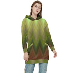 Zig Zag Chevron Classic Pattern Women s Long Oversized Pullover Hoodie