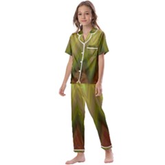 Zig Zag Chevron Classic Pattern Kids  Satin Short Sleeve Pajamas Set by Celenk