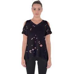 Abstract Rose Gold Glitter Background Cut Out Side Drop Tee by artworkshop