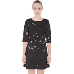 Abstract Rose Gold Glitter Background Quarter Sleeve Pocket Dress by artworkshop