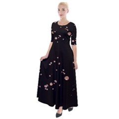 Abstract Rose Gold Glitter Background Half Sleeves Maxi Dress by artworkshop