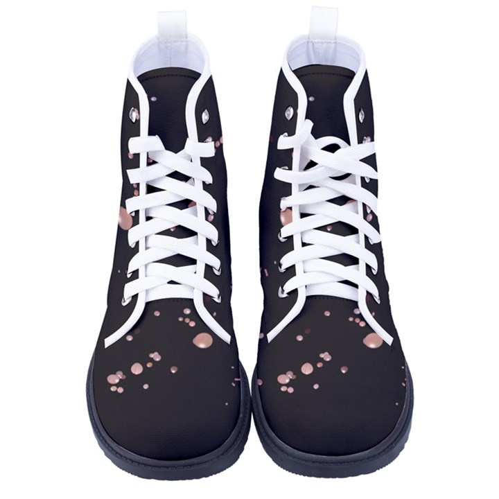 Abstract Rose Gold Glitter Background Men s High-Top Canvas Sneakers