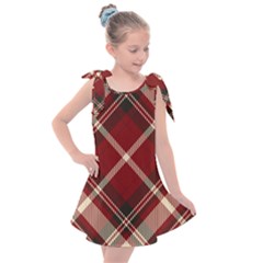 Tartan-scotland-seamless-plaid-pattern-vector-retro-background-fabric-vintage-check-color-square-geo Kids  Tie Up Tunic Dress by uniart180623