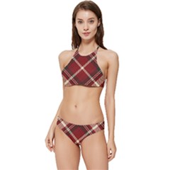 Tartan-scotland-seamless-plaid-pattern-vector-retro-background-fabric-vintage-check-color-square-geo Banded Triangle Bikini Set by uniart180623