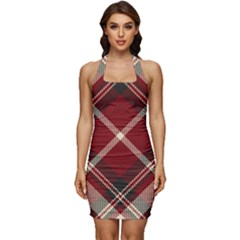 Tartan-scotland-seamless-plaid-pattern-vector-retro-background-fabric-vintage-check-color-square-geo Sleeveless Wide Square Neckline Ruched Bodycon Dress