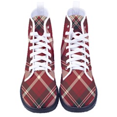 Tartan-scotland-seamless-plaid-pattern-vector-retro-background-fabric-vintage-check-color-square-geo Men s High-top Canvas Sneakers