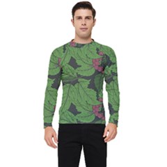 Seamless-pattern-with-hand-drawn-guelder-rose-branches Men s Long Sleeve Rash Guard by uniart180623