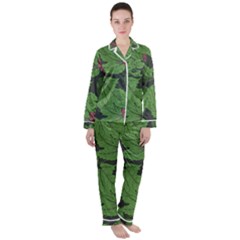 Seamless-pattern-with-hand-drawn-guelder-rose-branches Women s Long Sleeve Satin Pajamas Set	 by uniart180623