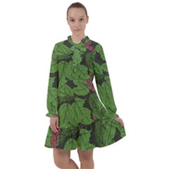 Seamless-pattern-with-hand-drawn-guelder-rose-branches All Frills Chiffon Dress by uniart180623