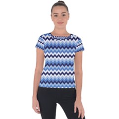 Zigzag-pattern-seamless-zig-zag-background-color Short Sleeve Sports Top  by uniart180623